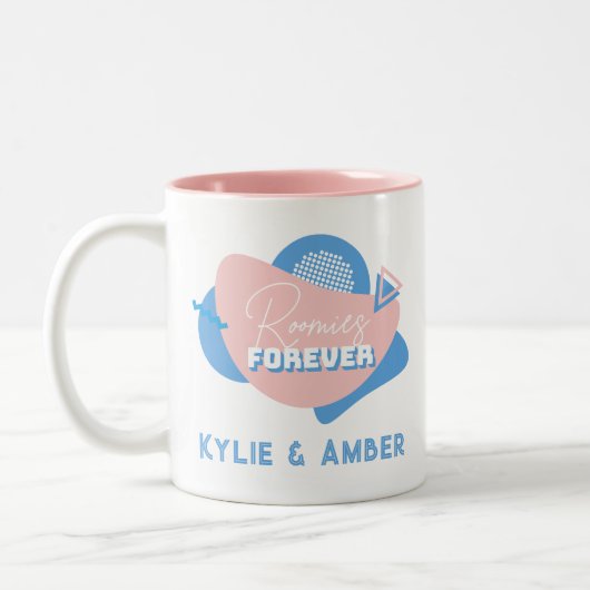 Mittlerer Individuelle Name "Roomies Forever" Retr Zweifarbige Tasse (Links)