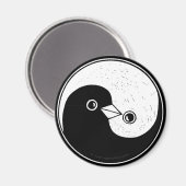 Mittlerer Kühlschrankmagnet mit b/w YinYang Friede (Vorderseite/Rückseite)