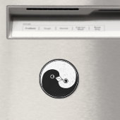 Mittlerer Kühlschrankmagnet mit b/w YinYang Friede (In Situ (Geschirrspüler))