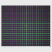 Mittlerer Lila Neon grüner Tartan 02 Geschenkpapier (Flach)