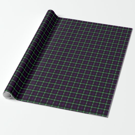 Mittlerer Lila Neon grüner Tartan 02 Geschenkpapier (Ungerollt)
