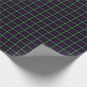 Mittlerer Lila Neon grüner Tartan 02 Geschenkpapier (Ecke)