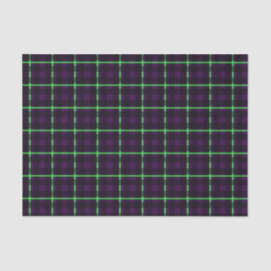 Mittlerer Lila Neon grüner Tartan 02 Seidenpapier (Vorderseite)