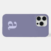 Mittlerer Monogramm-Buchstabe Heather Blau Minimal iPhone Hülle (Rückseite (Horizontal))