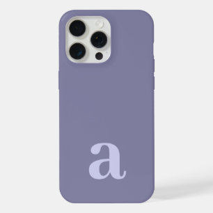 Mittlerer Monogramm-Buchstabe Heather Blau Minimal iPhone 15 Pro Max Hülle