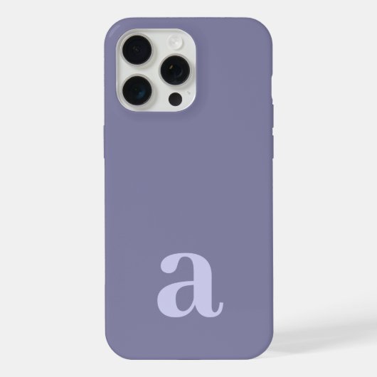 Mittlerer Monogramm-Buchstabe Heather Blau Minimal iPhone Hülle (Rückseite)