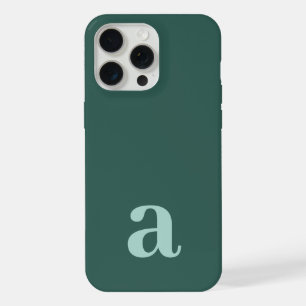 Mittlerer Monogramm-Buchstabe Meergrün/Teal Minima iPhone 15 Pro Max Hülle