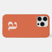 Mittlerer Monogramm Buchstabe Orange Minimalistisc iPhone Hülle (Rückseite (Horizontal))