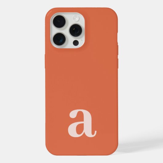Mittlerer Monogramm Buchstabe Orange Minimalistisc iPhone Hülle (Rückseite)