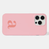 Mittlerer Monogramm Buchstabe Rosa Minimalistisch iPhone Hülle (Rückseite (Horizontal))
