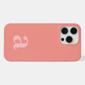 Mittlerer Monogramm Buchstabe Rosa Minimalistisch iPhone Hülle (Rückseite (Horizontal))