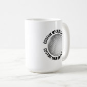 Mittlerer personalisierter Text Golfball 425 ml Be Kaffeetasse (VorderseiteRechts)