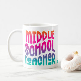 Mittlerer Schullehrer - Farbiger Ombre Text Kaffeetasse