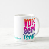Mittlerer Schullehrer - Farbiger Ombre Text Kaffeetasse (VorderseiteRechts)
