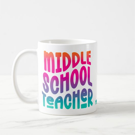 Mittlerer Schullehrer - Farbiger Ombre Text Kaffeetasse (Links)