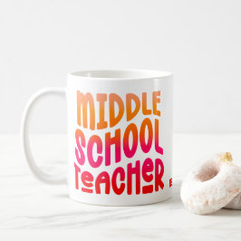 Mittlerer Schullehrer Orange Red Ombre Text Kaffeetasse