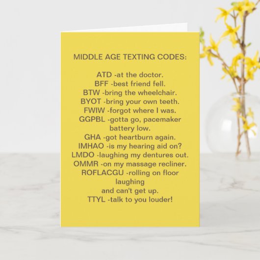 ** MITTLERER SIMS** ÜBER DEN GEBURTSTAG KARTE (Gelbe Blume)