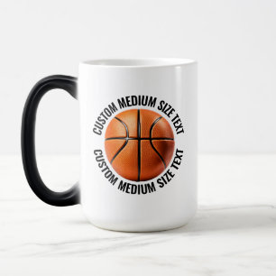 Mittlerer Text & Basketball 15oz Benutzerdefiniert Verwandlungstasse