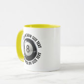 Mittlerer Text GELB Combo 11oz Custom 8 Ball Tasse (Vorderseite Links)