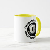 Mittlerer Text GELB Combo 11oz Custom 8 Ball Tasse (VorderseiteRechts)