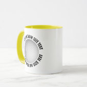 Mittlerer Text GELB Combo 11oz Individueller Golf Tasse (Vorderseite Links)