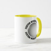 Mittlerer Text GELB Combo 11oz Individueller Golf Tasse (VorderseiteRechts)
