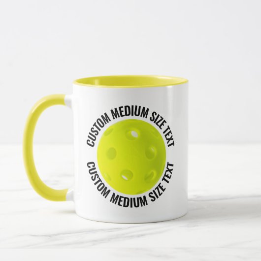 Mittlerer Text GELB Combo 11oz Individuelles Pickl Tasse (Links)