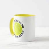 Mittlerer Text GELB Combo 11oz Individuelles Pickl Tasse (Vorderseite Links)
