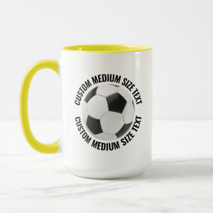 Mittlerer Text GELB Combo 15oz Benutzerdefinierter Tasse