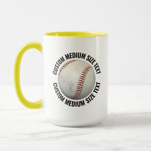 Mittlerer Text GELB Combo 15oz Benutzerdefinierter Tasse