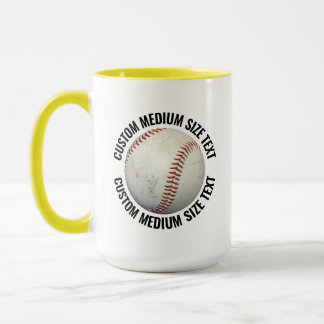 Mittlerer Text GELB Combo 15oz Benutzerdefinierter Tasse