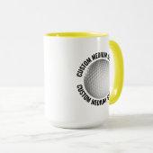 Mittlerer Text GELB Combo 15oz Custom Golf Tasse (VorderseiteRechts)