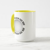 Mittlerer Text GELB Combo 15oz Custom Golf Tasse (Vorderseite Links)