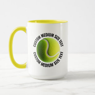 Mittlerer Text GELB Combo 15oz Individueller Tenni Tasse