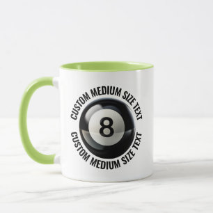 Mittlerer Text LIME GRÜN Combo 11oz Custom 8 Ball Tasse