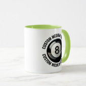 Mittlerer Text LIME GRÜN Combo 11oz Custom 8 Ball Tasse (VorderseiteRechts)