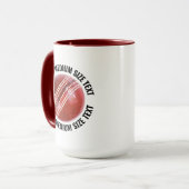 Mittlerer Text MAROON Combo 15oz Custom Cricket Tasse (Vorderseite Links)