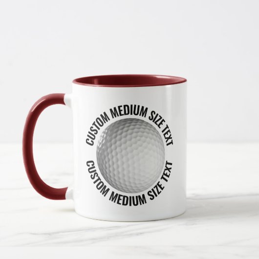 Mittlerer Text MAROON Kombi 11oz Custom Golf Tasse (Links)