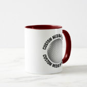 Mittlerer Text MAROON Kombi 11oz Custom Golf Tasse (VorderseiteRechts)