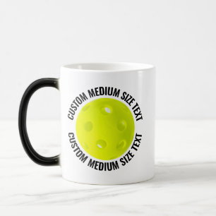 Mittlerer Text & Pickleball 11oz Benutzerdefiniert Verwandlungstasse