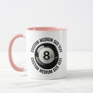 Mittlerer Text PINK Combo 11oz Custom 8 Ball Tasse