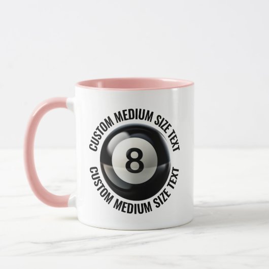 Mittlerer Text PINK Combo 11oz Custom 8 Ball Tasse (Links)