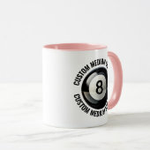 Mittlerer Text PINK Combo 11oz Custom 8 Ball Tasse (VorderseiteRechts)