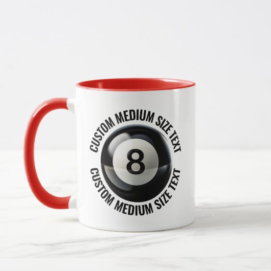 Mittlerer Text ROT Combo 11oz Custom 8 Ball Tasse (Links)