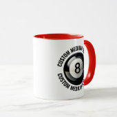 Mittlerer Text ROT Combo 11oz Custom 8 Ball Tasse (VorderseiteRechts)