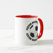 Mittlerer Text ROT Combo 11oz Individueller Fußbal Tasse (VorderseiteRechts)