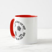 Mittlerer Text ROT Combo 11oz Individueller Fußbal Tasse (Vorderseite Links)