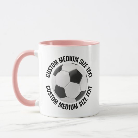 Mittlerer Text ROT Combo 11oz Individueller Fußbal Tasse (Links)