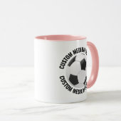 Mittlerer Text ROT Combo 11oz Individueller Fußbal Tasse (VorderseiteRechts)