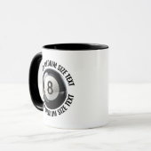 Mittlerer Text SCHWARZ Combo 11oz Custom 8 Ball Tasse (Vorderseite Links)